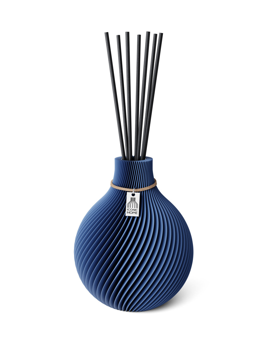 Duftvase Sphere Sea Blue naturfarbenes Band 15 cm ICONIC HOME