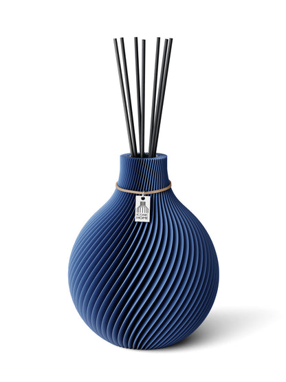 Duftvase Sphere Sea Blue naturfarbenes Band 20 cm ICONIC HOME