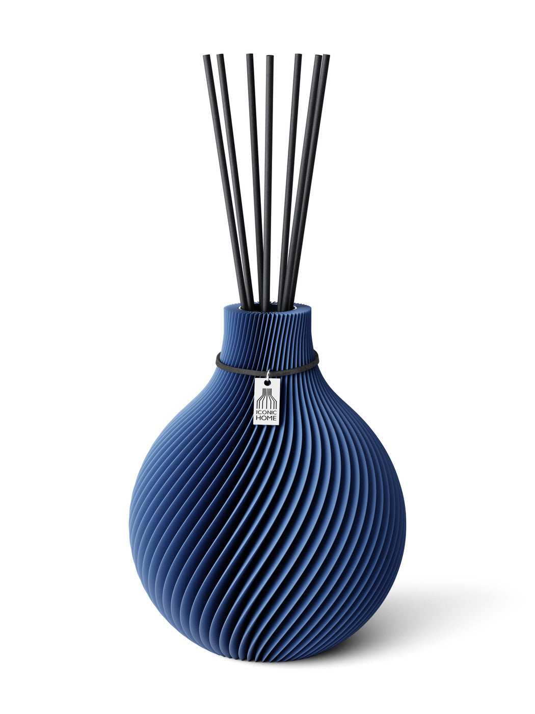Duftvase Sphere Sea Blue schwarzes Band 17,5 cm ICONIC HOME