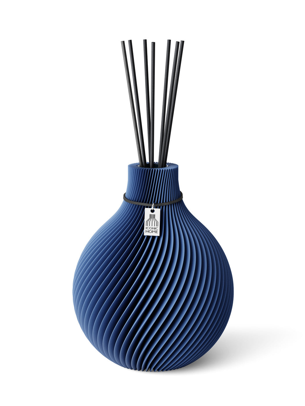 Duftvase Sphere Sea Blue schwarzes Band 20 cm ICONIC HOME