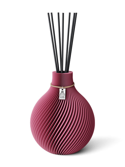 Duftvase Sphere Soft Berry naturfarbenes Band 17,5 cm ICONIC HOME