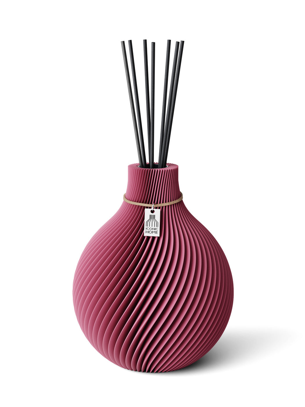 Duftvase Sphere Soft Berry naturfarbenes Band 20 cm ICONIC HOME