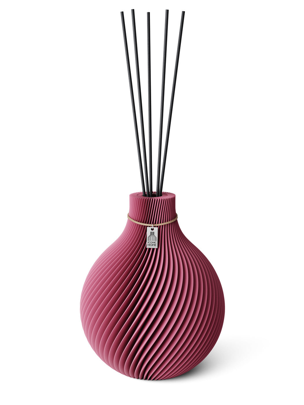 Duftvase Sphere Soft Berry naturfarbenes Band 26 cm ICONIC HOME