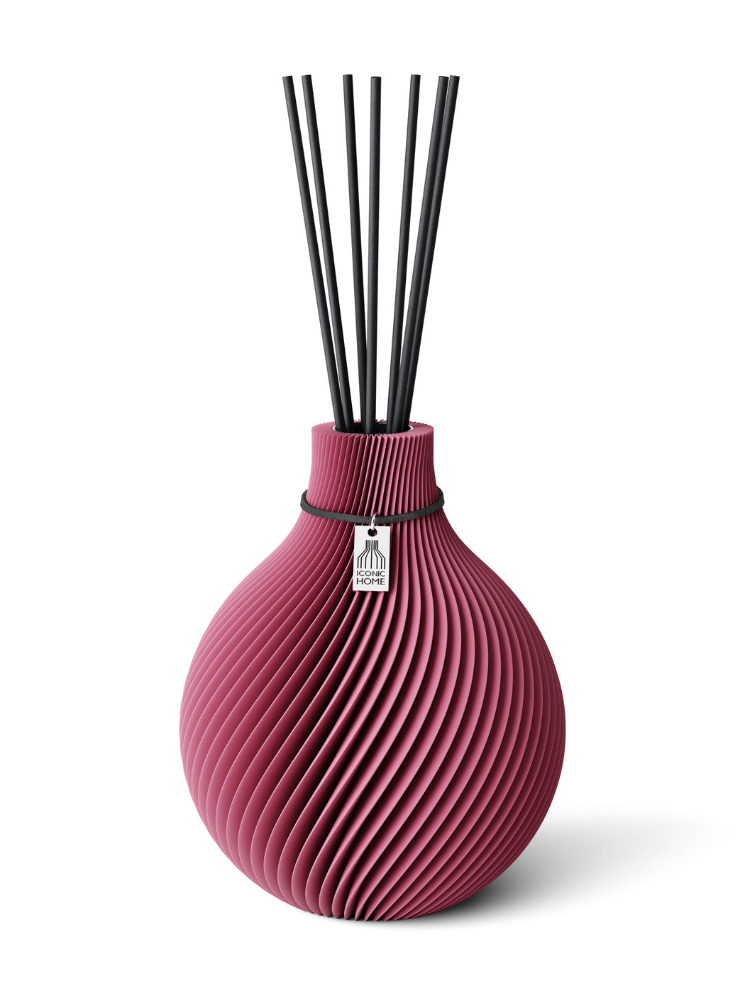 Duftvase Sphere Soft Berry schwarzes Band 17,5 cm ICONIC HOME