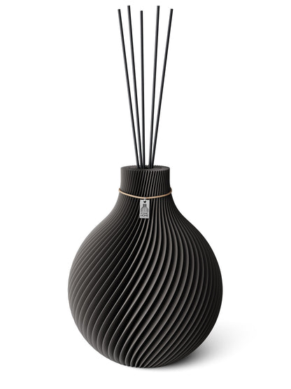 Duftvase Sphere Stormy Gray 32 cm ICONIC HOME Naturfarbenes Band