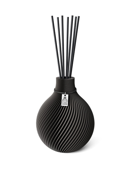 Duftvase Sphere Stormy Gray 15 cm ICONIC HOME Schwarzes Band