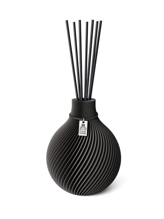 Duftvase Sphere Stormy Gray 15 cm ICONIC HOME Schwarzes Band