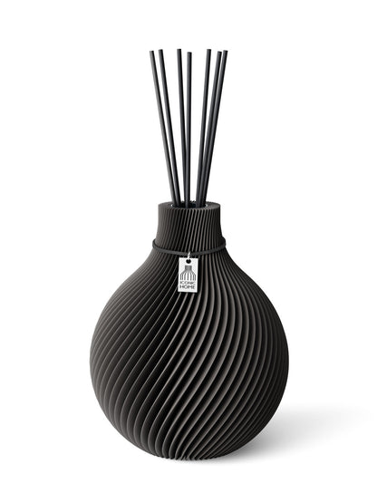 Duftvase Sphere Stormy Gray 20 cm ICONIC HOME Schwarzes Band