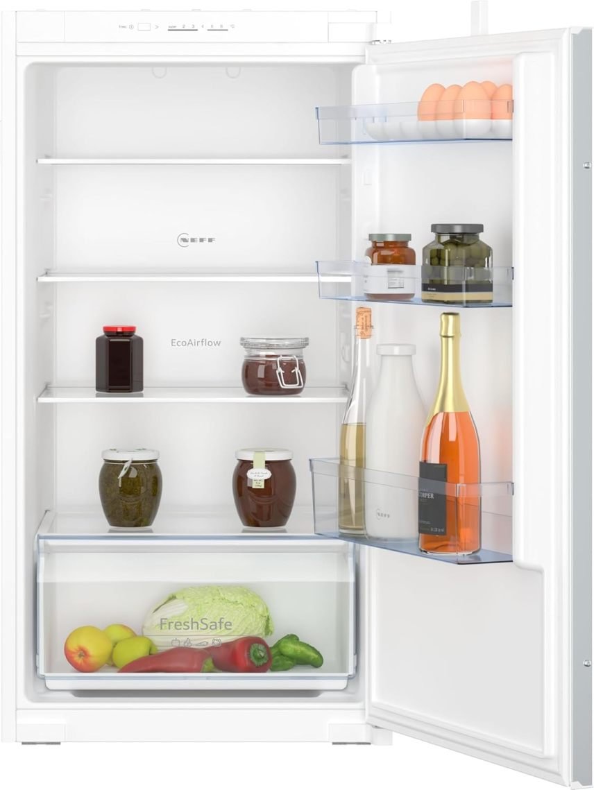 NEFF KI1311SE0, N 30, Einbaukühlschrank, 102,5 x 56 cm, 165 L Kühlen, Made in Germany, Leise, Sicherheitsglas, FreshSafe Schublade, Eco Air Flow für