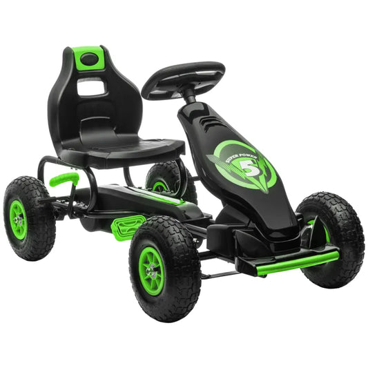 HOMCOM Gokart Kinderfahrzeug mit 3-fach verstellbarem Sitz & Gummireifen