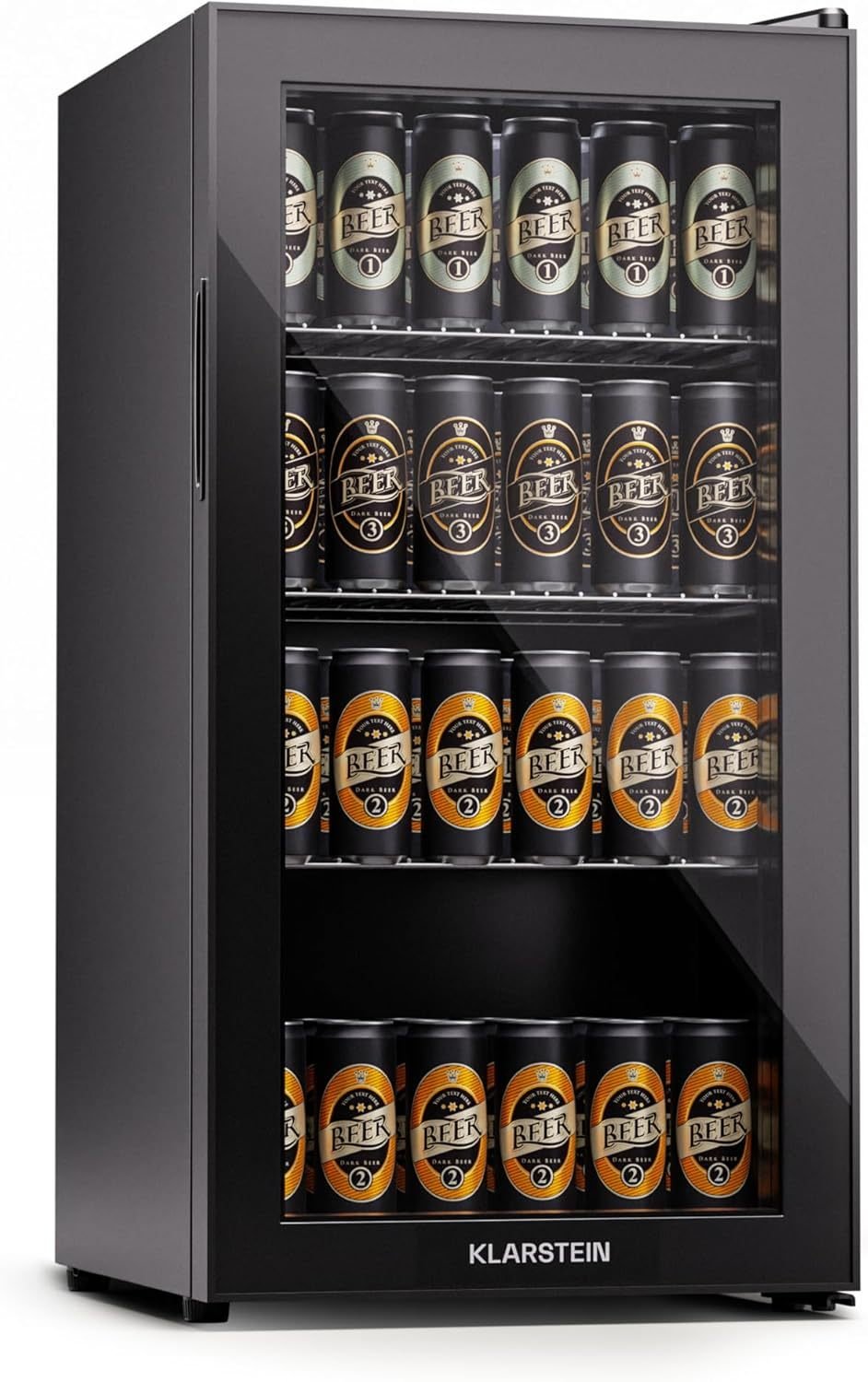 Klarstein Mini Kühlschrank mit Glastür für Zimmer, Getrnkekühlschrank mit Verstellbaren Ablagen, Kleiner 80 Liter, Indoor/Outdoor Kühlschrank Leise 1