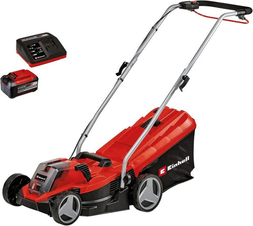 Einhell Akku-Rasenmher GE-CM 18/33 Li Kit Power X-Change (18 V, 33 cm Schnittbreite, bis 200 m, Brushless, 30L Fangkorb, 25-65 mm Schnitthhe, inkl.
