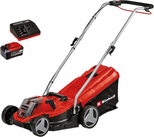 Einhell Akku-Rasenmher GE-CM 18/33 Li Kit Power X-Change (18 V, 33 cm Schnittbreite, bis 200 m, Brushless, 30L Fangkorb, 25-65 mm Schnitthhe, inkl.