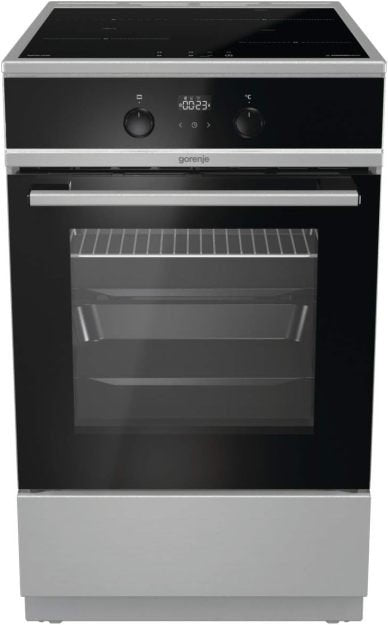 Gorenje GEIT5C61SPG Standherd mit Induktionskochfeld, 50 cm, 70 Liter,Silber, PerfectGrill, AirFry, FrozenBake, Pizza Mode 300°C, AquaClean, Made in
