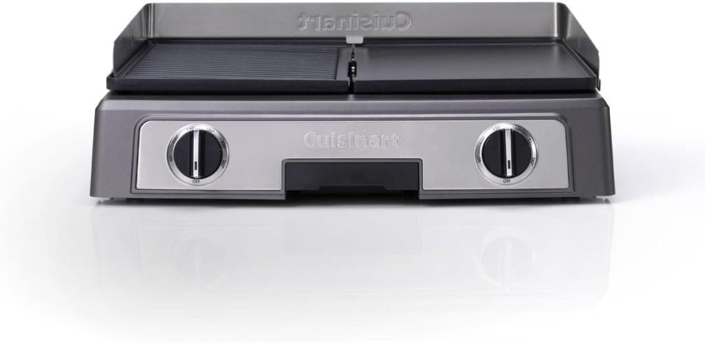 Cuisinart Hot Plate Entertaining Grill & Griddle | XL Elektrischer Plancha Grill, Teppanyaki Grillplatte für zu Hause | Antihaftbeschichtete abnehmbare Platte, 2-Zonen-Temperaturregelung bis zu 260°C 1