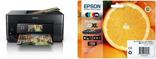 Epson Expression Premium XP-7100 A4 kabelloser Multifunktionstintenstrahldrucker(XP-7100/Bundle mit 33XL Tinte/Drucker)