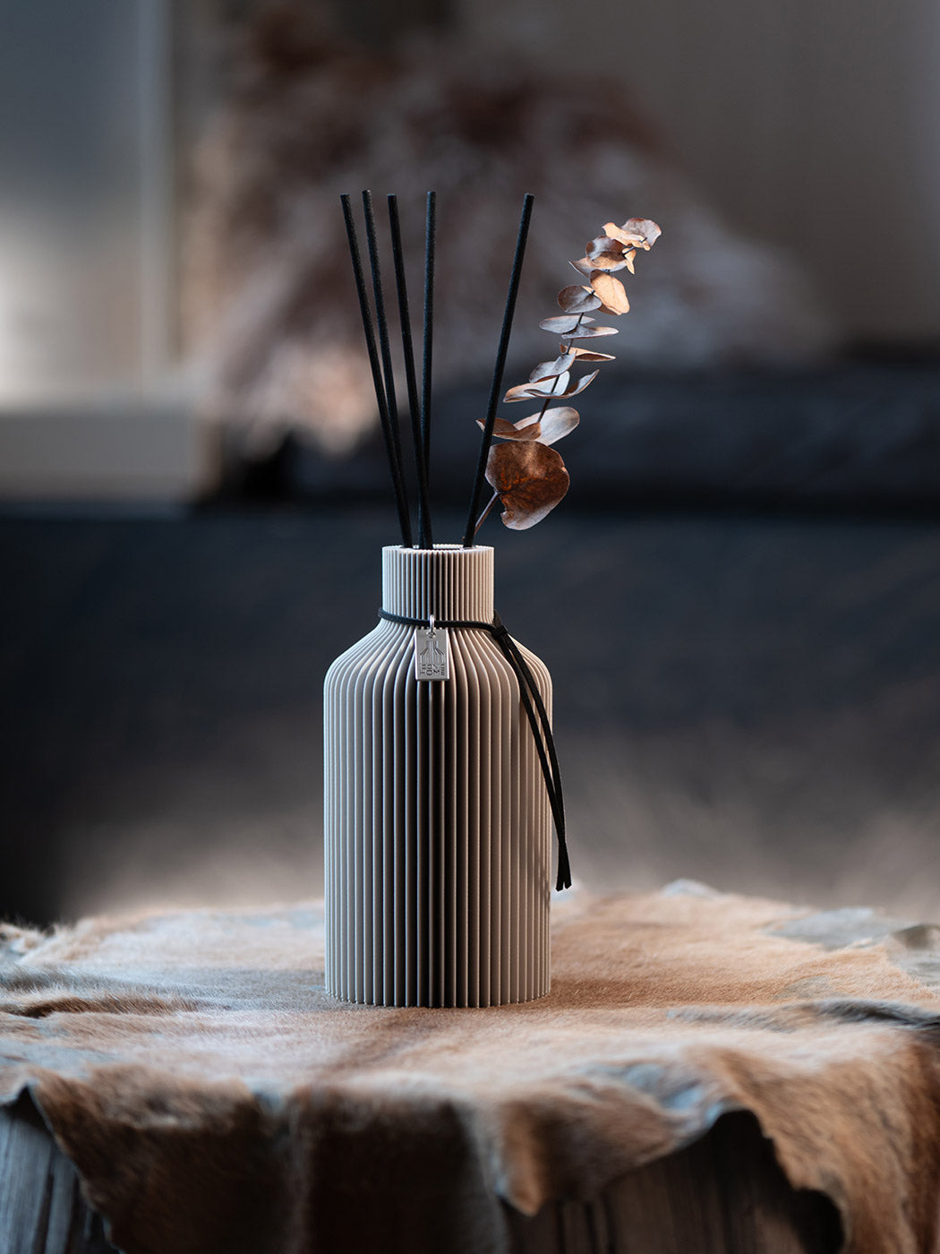Duftvase Pure – Raumduft Diffuser Set mit Duftöl und Duftstäbchen | dreamy gray