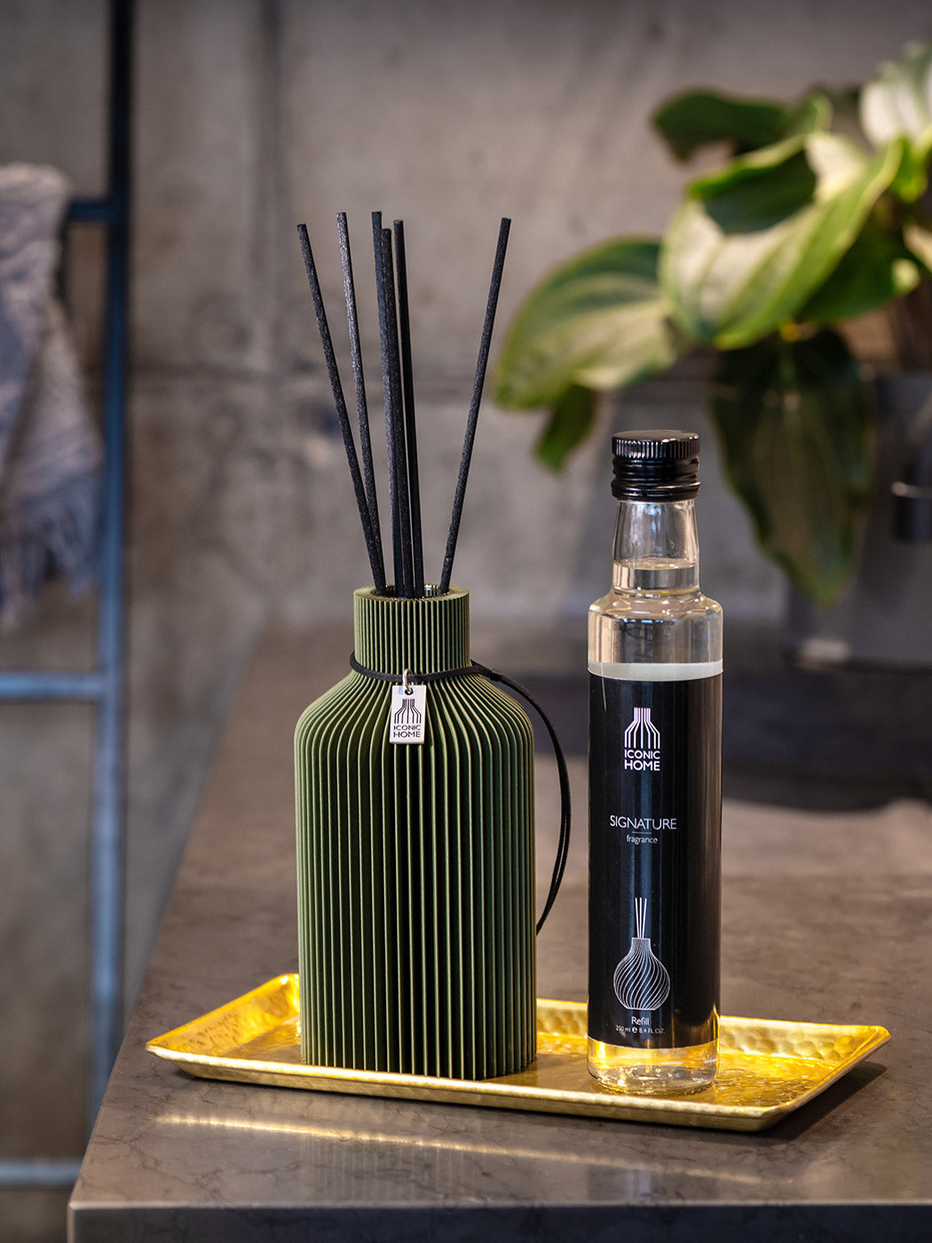 Duftvase Pure – Raumduft Diffuser Set mit Duftöl und Duftstäbchen | cozy greige