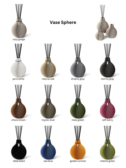 Duftvase Sphere - Raumduft Diffuser Set mit Duftöl und Duftstäbchen | soft berry