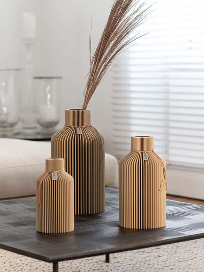 ICONIC HOME Vase Pure 3er Set in Natural Oak #mood
