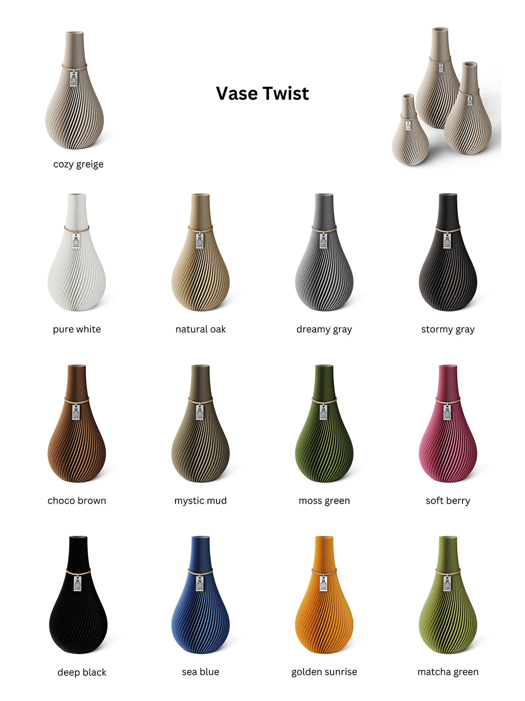 Vase Twist 3er Set