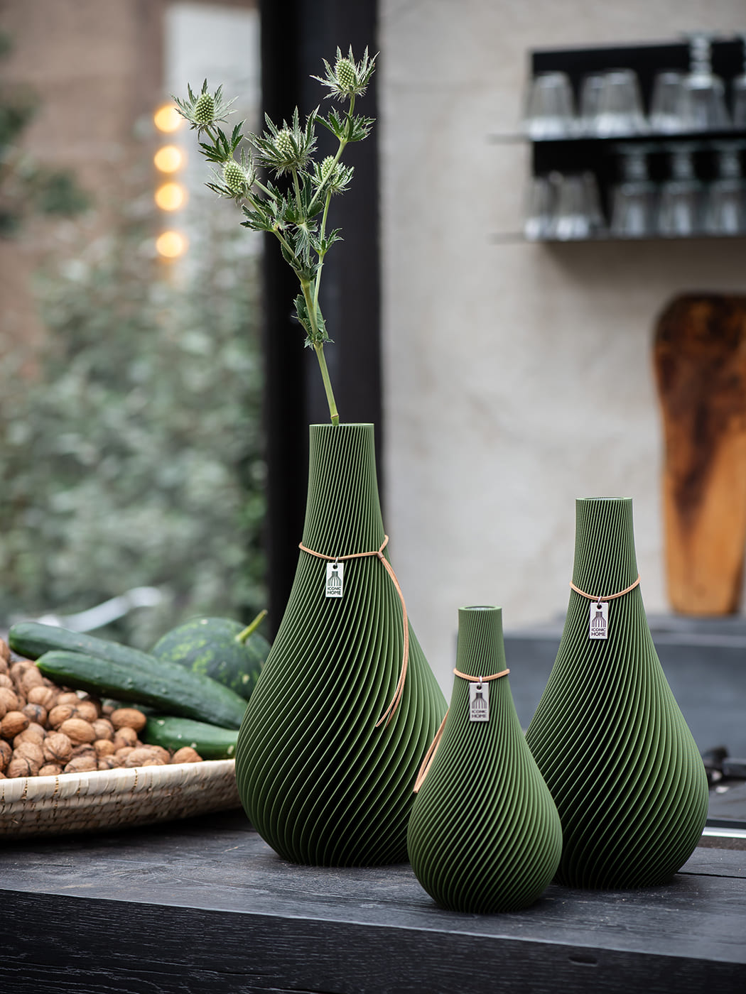ICONIC HOME Vase Twist 3er Set Grün #mood