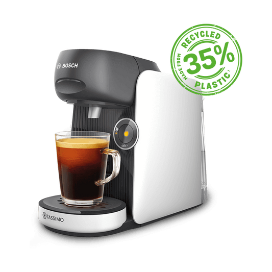 Finesse Friendly Black-White Kaffeekapselmaschine – Kompakte Kapselkaffeemaschine in Schwarz-Weiß, einfache Bedienung für schnellen Kaffeegenuss