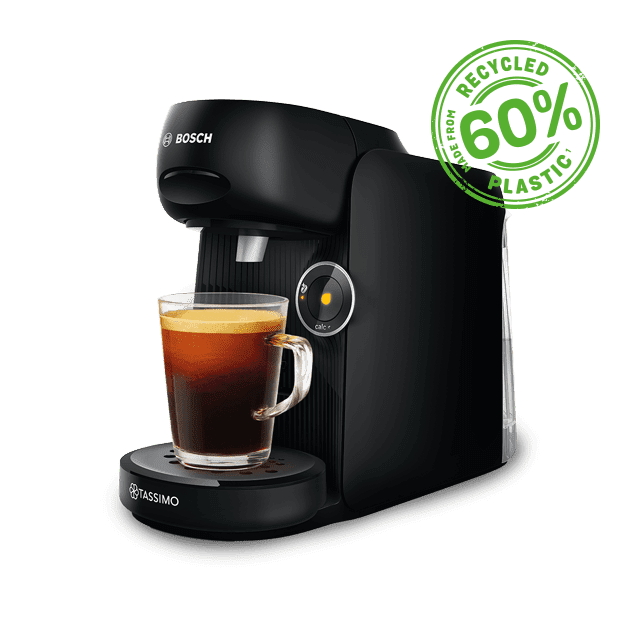 Finesse Friendly Black Kaffeekapselmaschine – Kompakte Kapselkaffeemaschine in Schwarz, einfache Bedienung für schnellen Kaffeegenuss