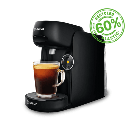 Finesse Friendly Black Kaffeekapselmaschine – Kompakte Kapselkaffeemaschine in Schwarz, einfache Bedienung für schnellen Kaffeegenuss