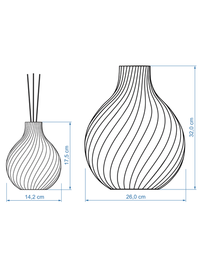 Große Vase Sphere und kleine Duftvase