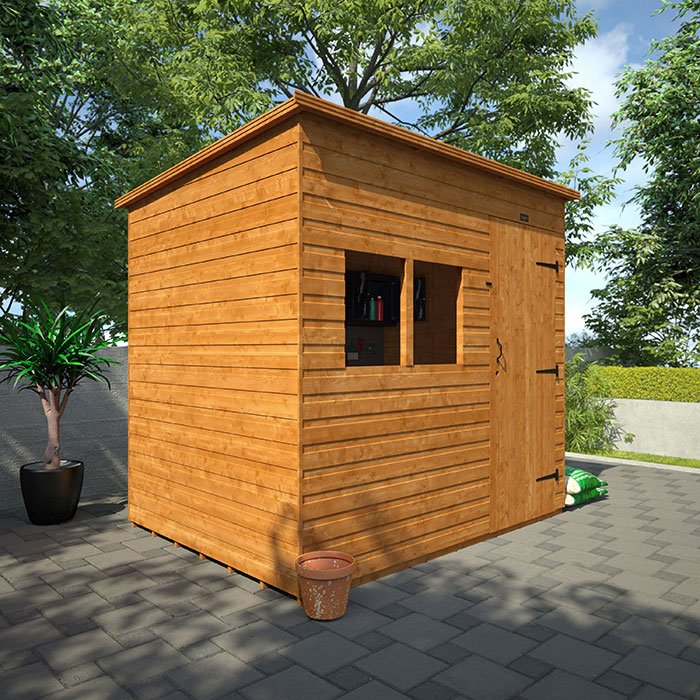 Tiger Shiplap Extra High Pent Gartenhaus – Extra hohes Holzgerätehaus mit Pultdach für maximale Stauraumnutzung