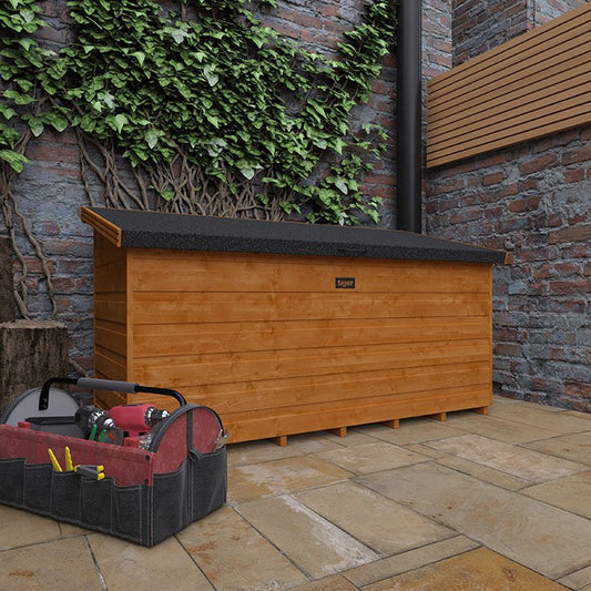Tiger Werkzeugtruhe aus Holz – Robuste Aufbewahrungsbox für Werkzeuge, Garten- und Heimwerkerbedarf