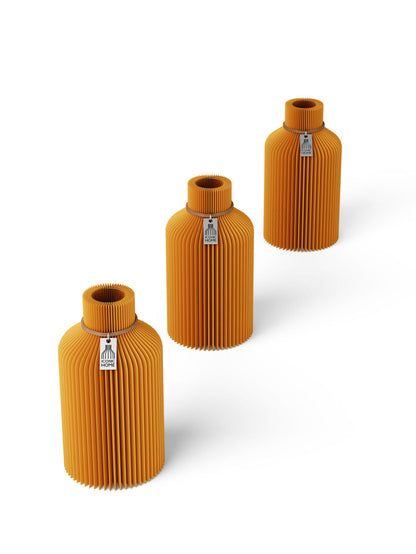 Tischvase Pure Naturfarbenes Band Set aus 3 Vasen 15 cm Golden Sunrise