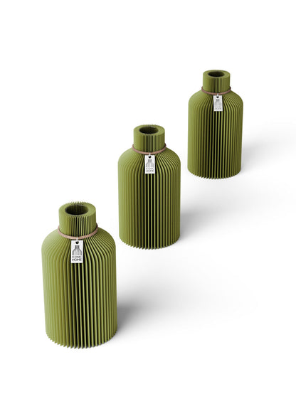 ICONIC HOME Tischvase Pure naturfarbenes Band 15 cm Matcha Green