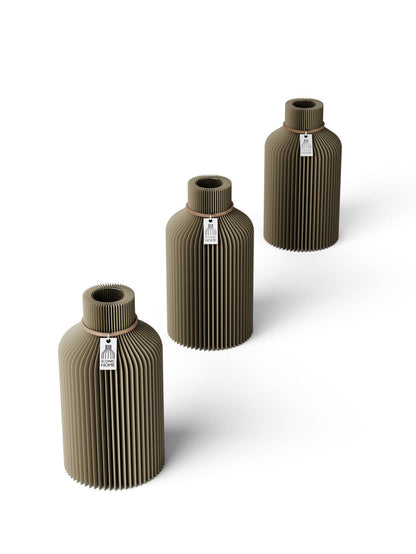 Tischvase Pure naturfarbenes Band Set 3 Vasen 15 cm mystic mud ICONIC HOME