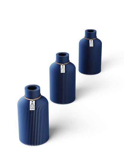Tischvase Pure Naturfarbenes Band 3er-Set 15 cm Sea Blue ICONIC HOME