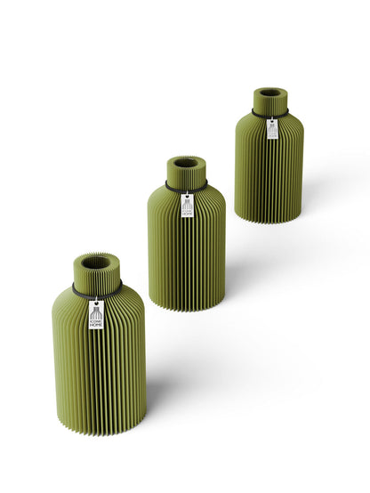 ICONIC HOME Tischvase Pure schwarzes Band 15 cm Matcha Green