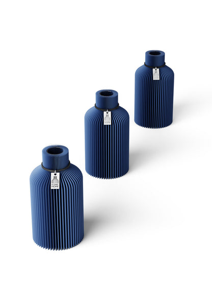 Tischvase Pure Schwarzes Band 3er-Set 15 cm Sea Blue ICONIC HOME