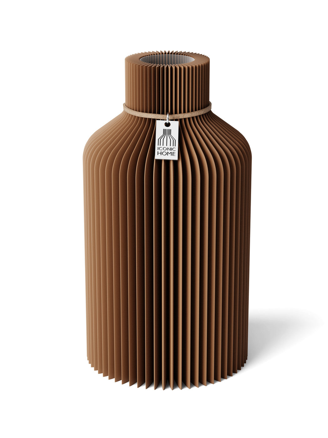 Vase Pure Choco Brown 22 cm ICONIC HOME Naturfarbenes Band