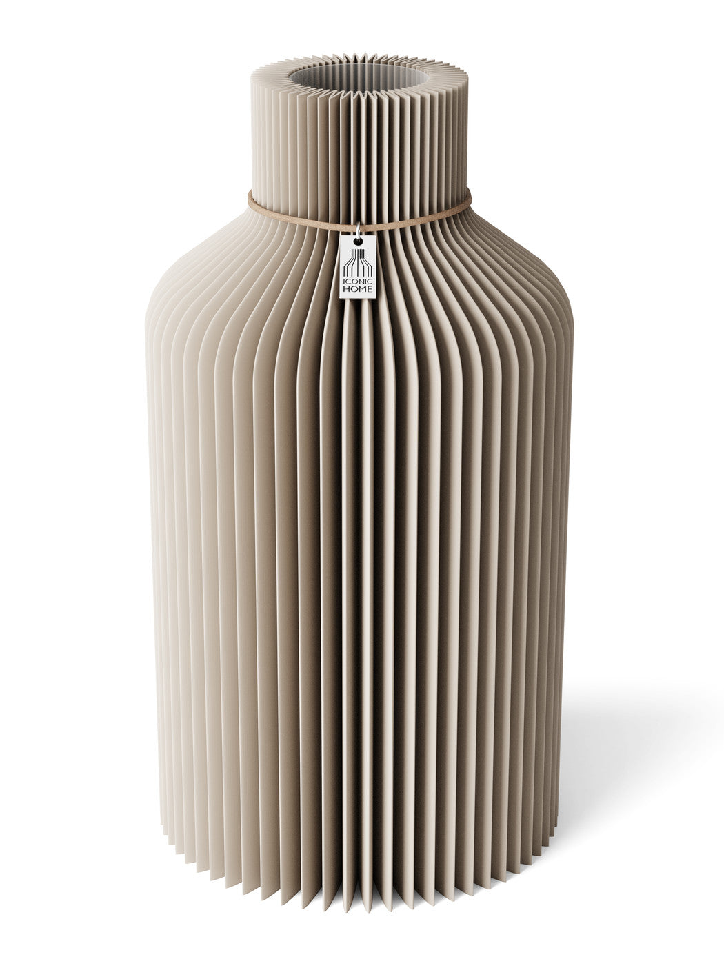 Vase Pure Cozy Greige 35 cm ICONIC HOME Naturfarbenes Band