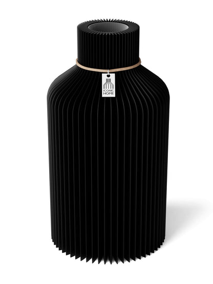 Vase Pure Deep Black 28 cm ICONIC HOME Naturfarbenes Band