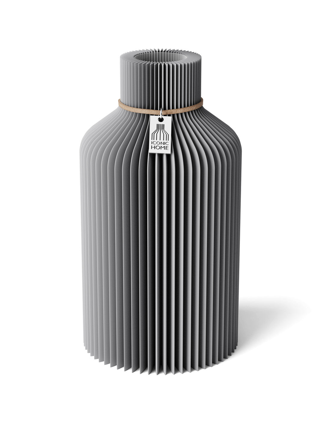 Vase Pure Dreamy Gray 22 cm ICONIC HOME Naturfarbenes Band