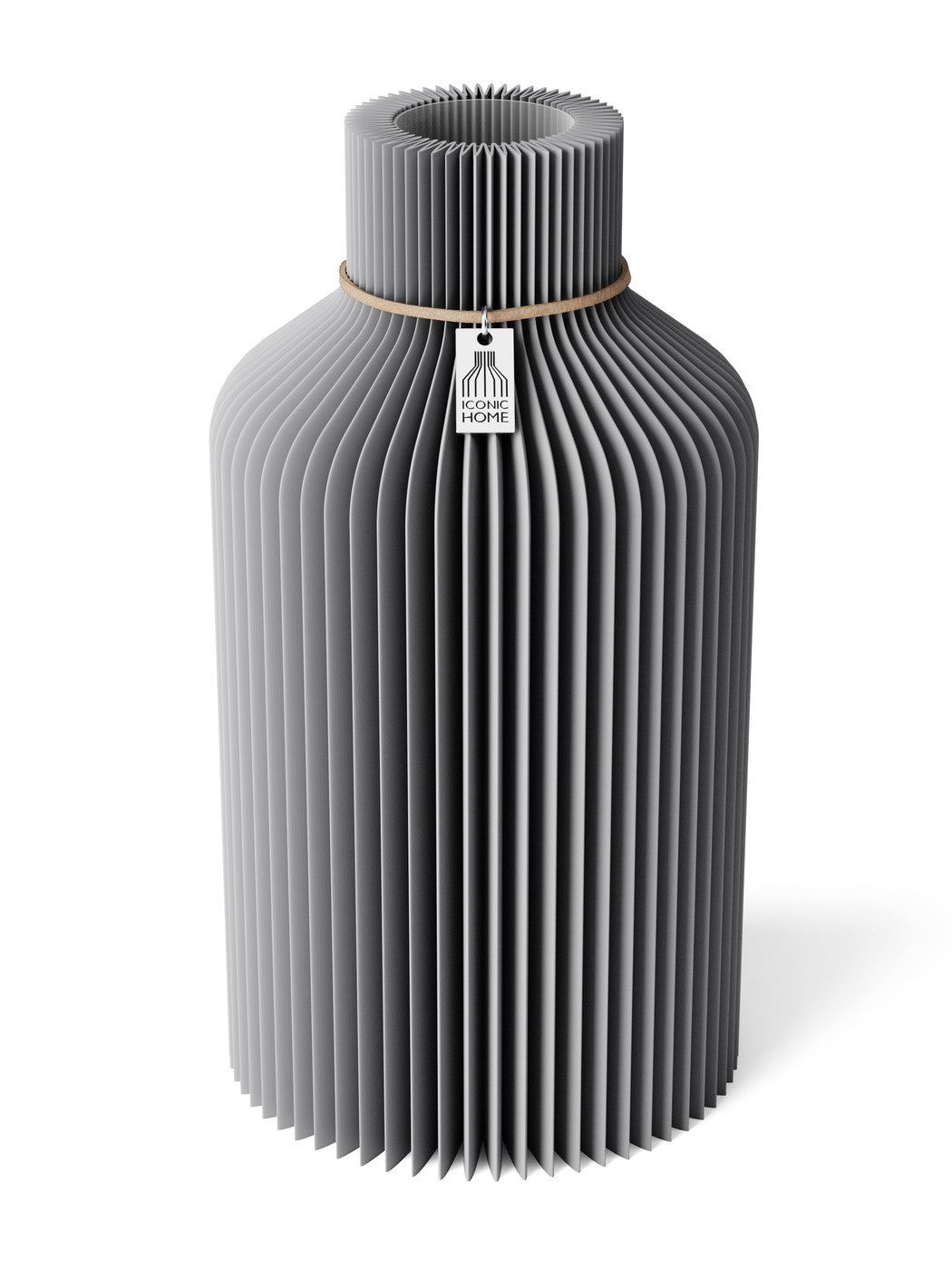 Vase Pure Dreamy Gray 28 cm ICONIC HOME Naturfarbenes Band