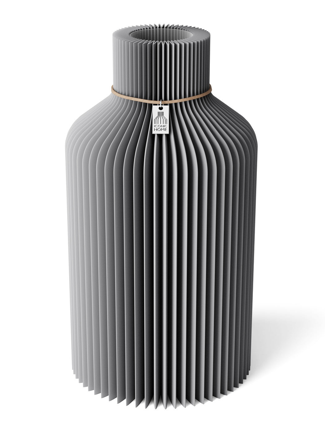 Vase Pure Dreamy Gray 35 cm ICONIC HOME Naturfarbenes Band
