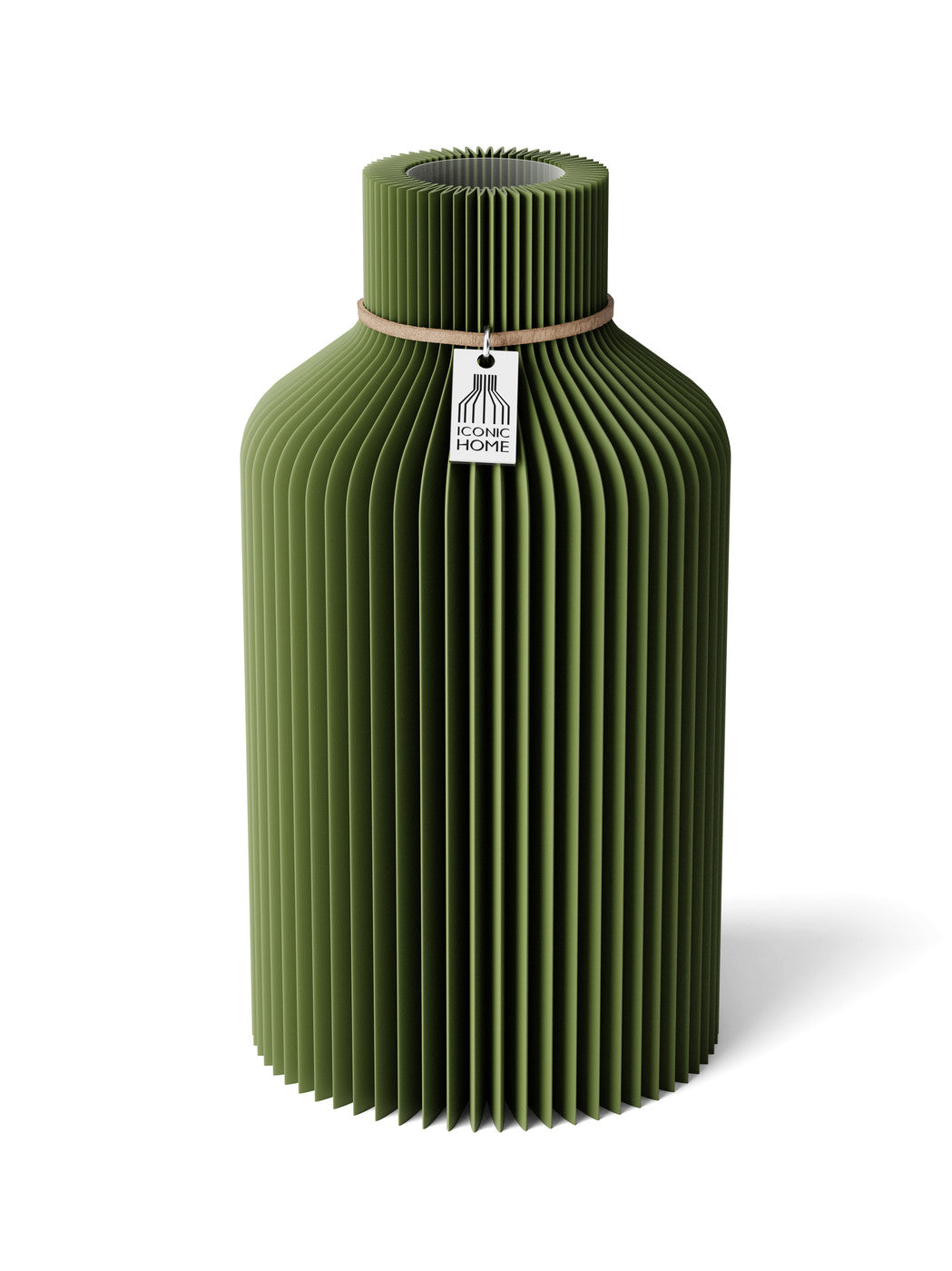 Vase Pure Moss Green 22 cm ICONIC HOME Naturfarbenes Band