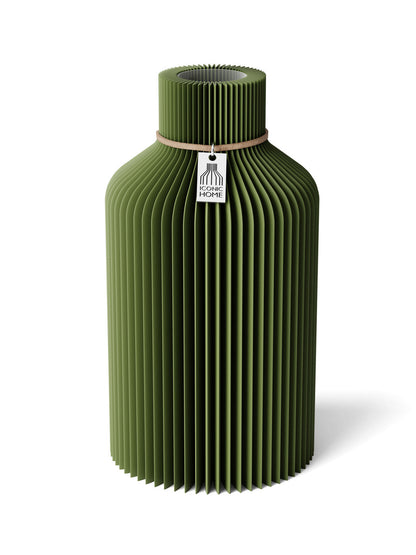 Vase Pure Moss Green 22 cm ICONIC HOME Naturfarbenes Band