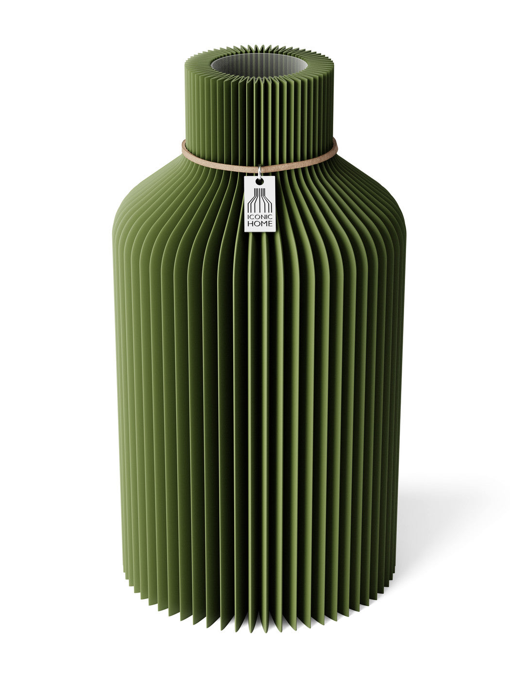 Vase Pure Moss Green 28 cm ICONIC HOME Naturfarbenes Band