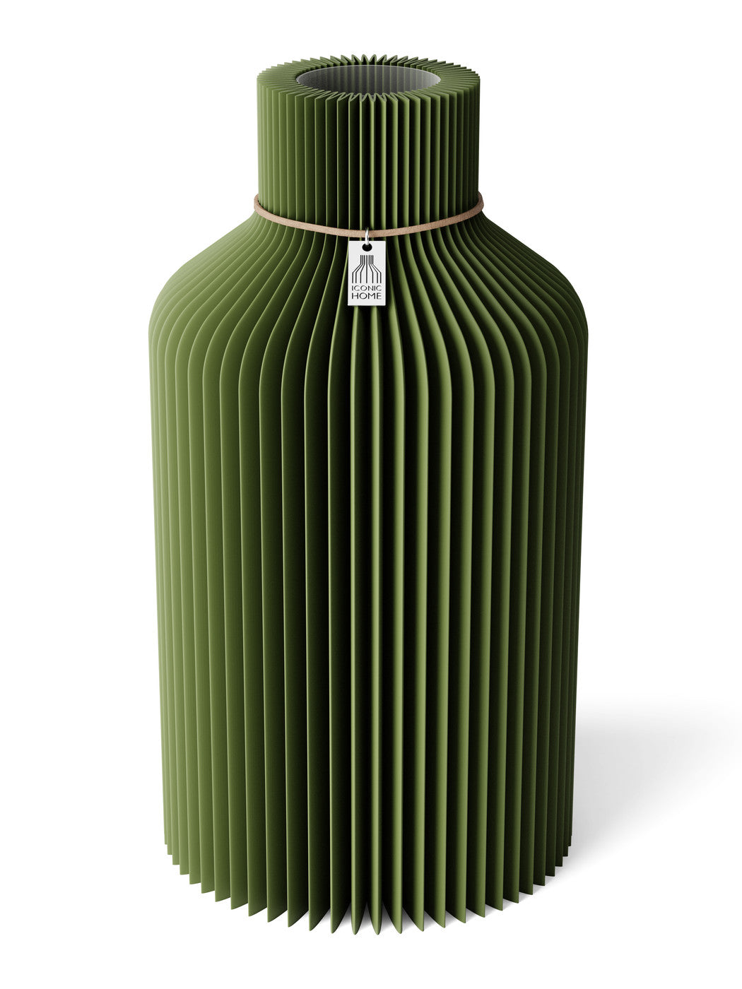 Vase Pure Moss Green 35 cm ICONIC HOME Naturfarbenes Band