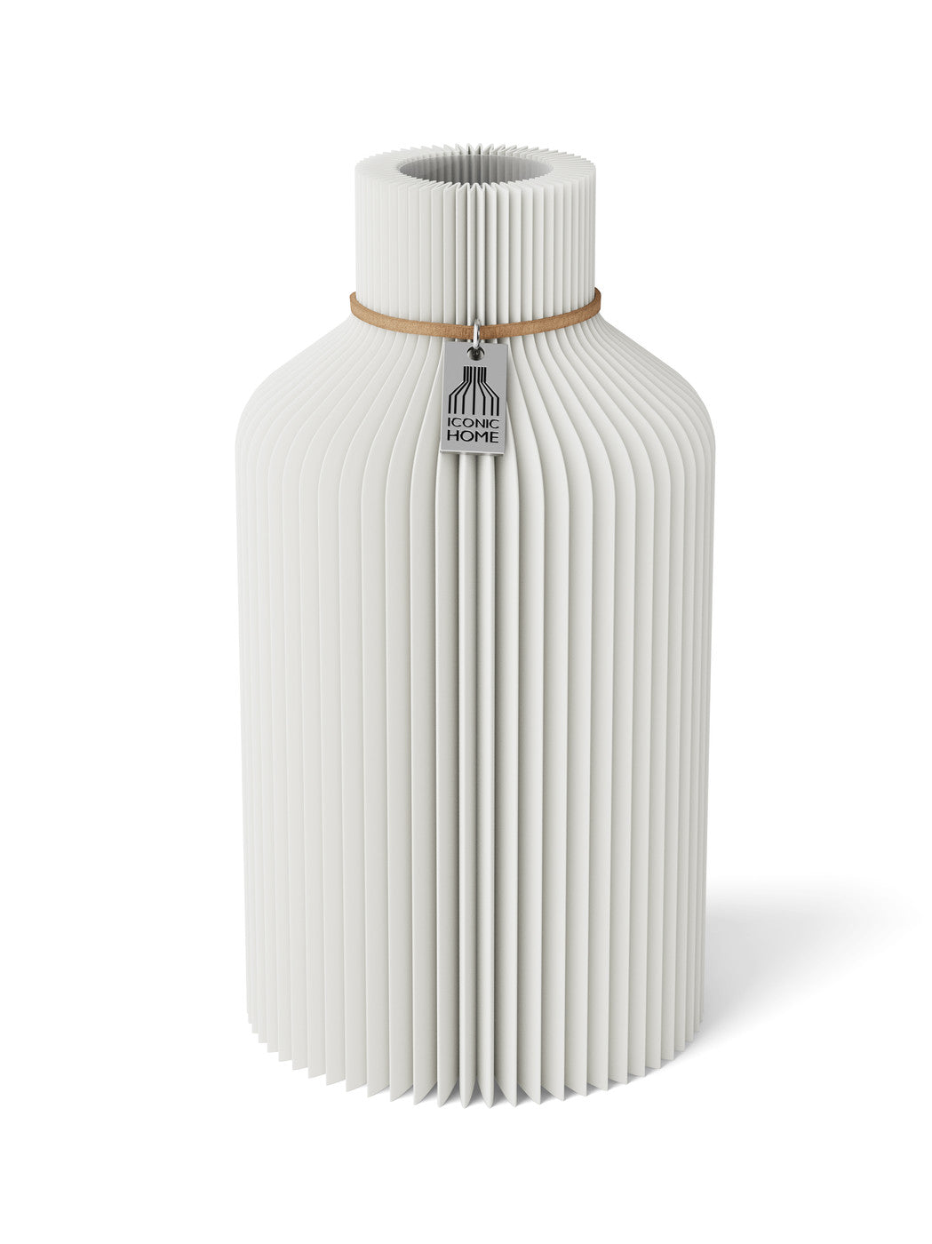 Vase Pure Pure White 22 cm ICONIC HOME Naturfarbenes Band