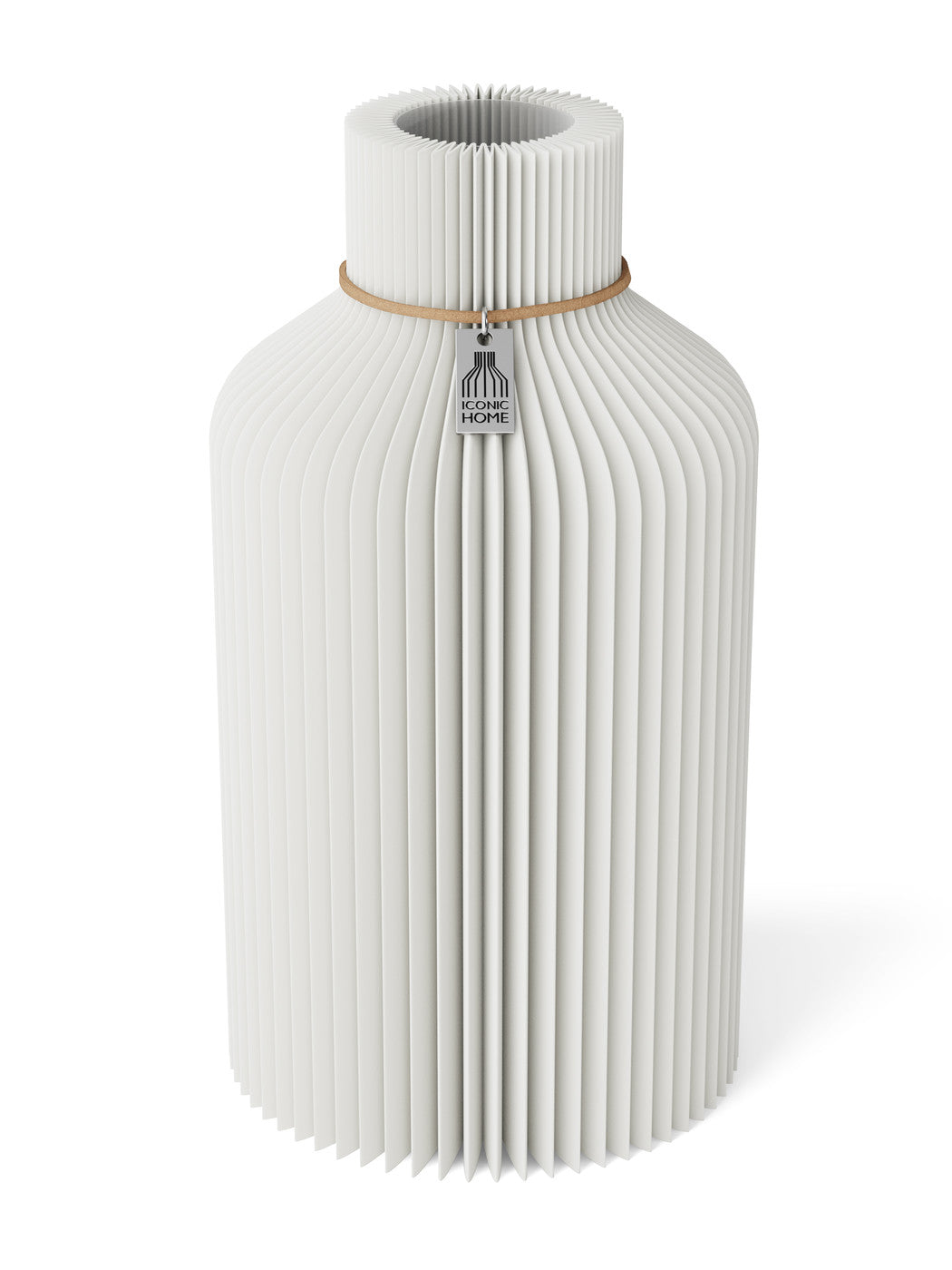 Vase Pure Pure White 28 cm ICONIC HOME Naturfarbenes Band
